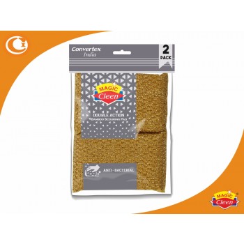 Double Action Bamboo Scourer Pads Pack of 2 - Magic Cleen