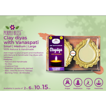 Clay Diyas With Vanaspati ( Small, Medium & Large)