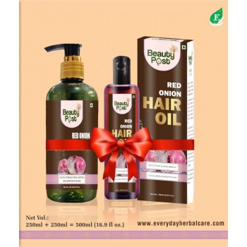 Red Onion Shampoo & Hair Oil Combo pack