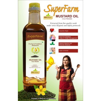 Superfarm 100% Pure Mustard Oil (Cold Pressed) – 1 ltr.