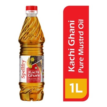 Spellfry 100% Pure Kacchi Ghani Cold Pressed Mustard Oil (1 liter)