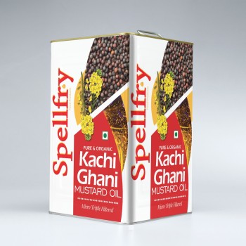 Spellfry 100% Pure Kacchi Ghani Cold Pressed Mustard Oil (15 liter)