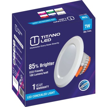 7 Watt TITANO LED Concealed Light CW