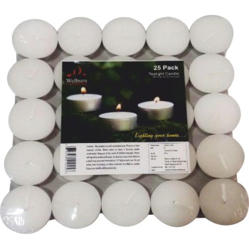 Tealight White Unscented Candles pack of 25