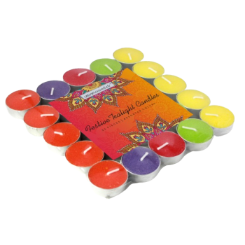 Tealight Colored Unscented Candles (CINSARA) pack of 10