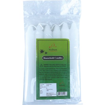 White Unscented Household Candles pack of 6