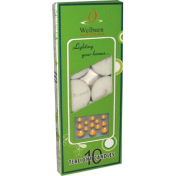 Tealight White Unscented Candles pack of 10