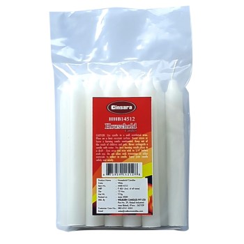 White Unscented Household Candles pack of 12